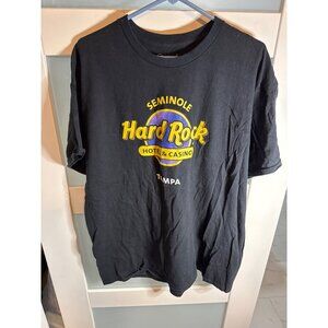 Seminole Hard Rock Tampa Black T-Shirt XL 100% Cotton Made Nicaragua Unity 61-27
